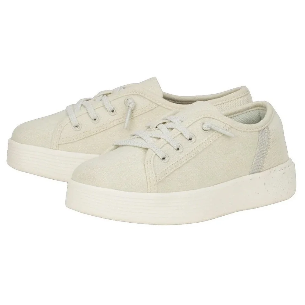 HEYDUDE Girl's Cody Y Heathered Mesh Light Grey Silver Sneakers Size 2 Youth NEW